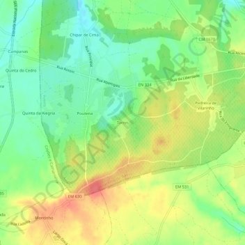 Mappa topografica Torres, altitudine, rilievo