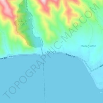 Mappa topografica Banalo, altitudine, rilievo
