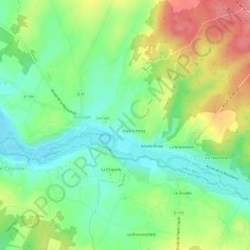 Mappa topografica Chez Bayoux, altitudine, rilievo
