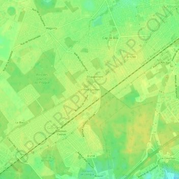 Mappa topografica Le Petit Gazinet, altitudine, rilievo