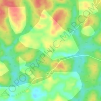Mappa topografica Awaé, altitudine, rilievo