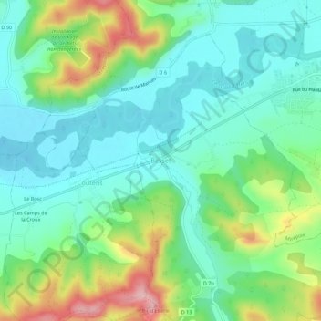 Mappa topografica Besset, altitudine, rilievo