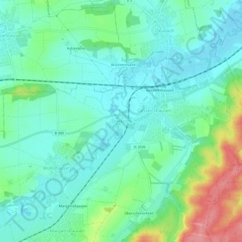 Mappa topografica Dietkirch, altitudine, rilievo