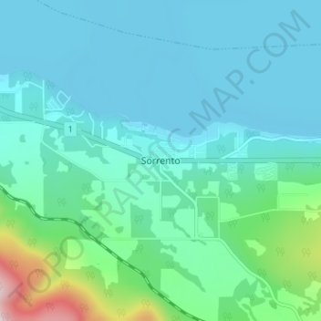Mappa topografica Sorrento, altitudine, rilievo