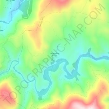 Mappa topografica Fornelos de Filloás, altitudine, rilievo
