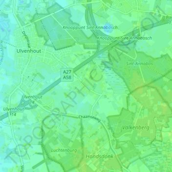 Mappa topografica Geersbroek, altitudine, rilievo