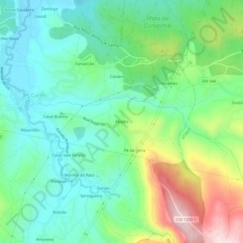 Mappa topografica Abadia, altitudine, rilievo