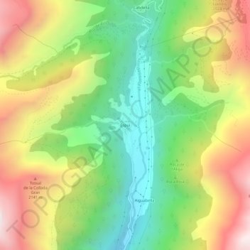 Mappa topografica Espui, altitudine, rilievo