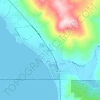 Mappa topografica Winchuck, altitudine, rilievo