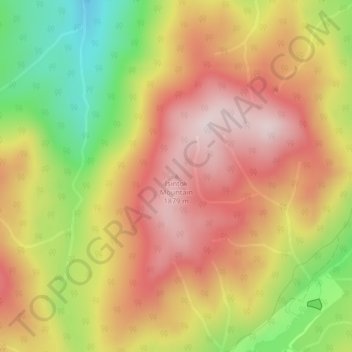 Mappa topografica Isintok Mountain, altitudine, rilievo