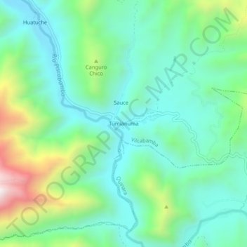 Mappa topografica Tumianuma, altitudine, rilievo