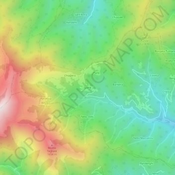 Mappa topografica Gorrè, altitudine, rilievo