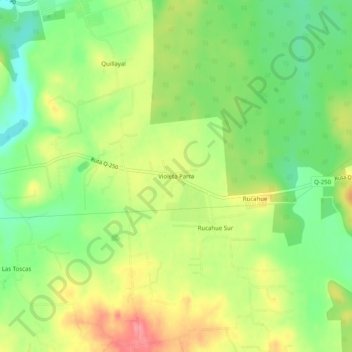 Mappa topografica Violeta Parra, altitudine, rilievo