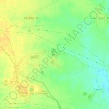 Mappa topografica Tulsi, altitudine, rilievo