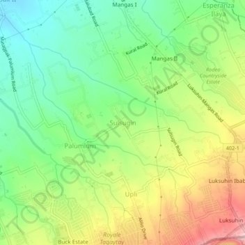 Mappa topografica Sulsugin, altitudine, rilievo