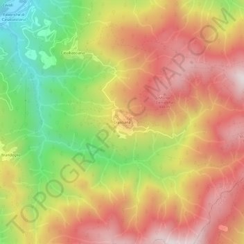 Mappa topografica Crasciana, altitudine, rilievo