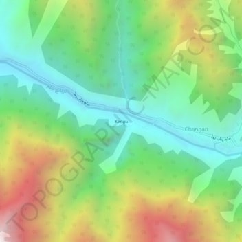 Mappa topografica Kengu, altitudine, rilievo