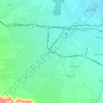 Mappa topografica Hayatabad, altitudine, rilievo