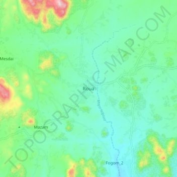 Mappa topografica Roua, altitudine, rilievo