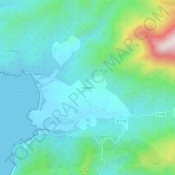 Mappa topografica Pisinale, altitudine, rilievo