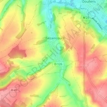Mappa topografica Bagneux, altitudine, rilievo