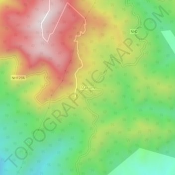 Mappa topografica Maram, altitudine, rilievo