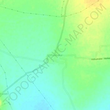 Mappa topografica Uthumalai, altitudine, rilievo