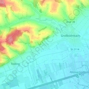 Mappa topografica Leonsberg, altitudine, rilievo