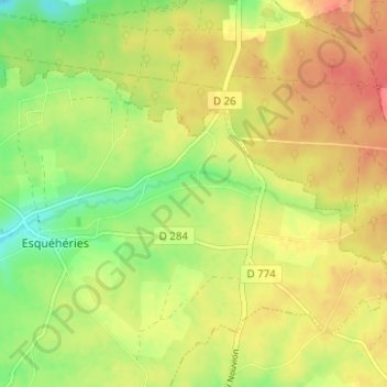 Mappa topografica Le Sarrois, altitudine, rilievo