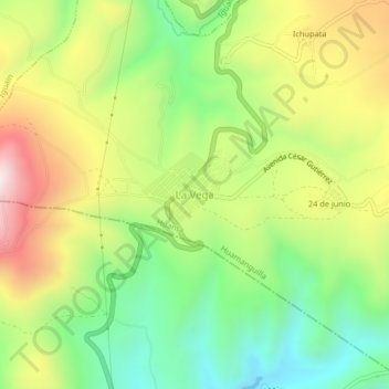 Mappa topografica La Vega, altitudine, rilievo