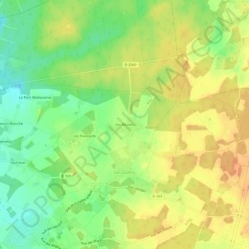 Mappa topografica Les Musets, altitudine, rilievo