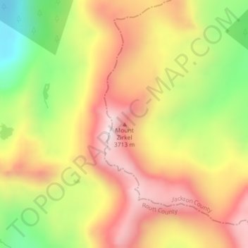 Mappa topografica Mount Zirkel, altitudine, rilievo