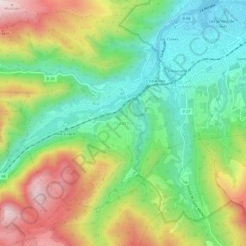 Mappa topografica Sirach, altitudine, rilievo