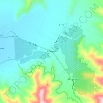 Mappa topografica Santa Elisa, altitudine, rilievo