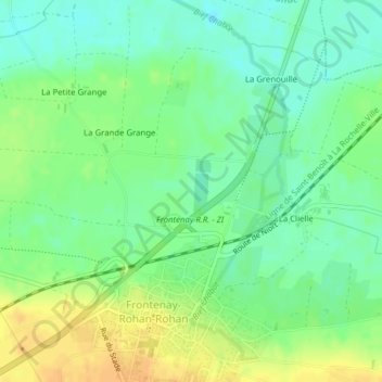 Mappa topografica La Chatte, altitudine, rilievo