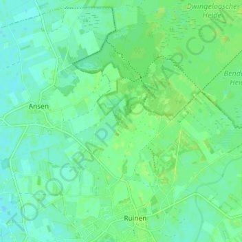 Mappa topografica Witteveen, altitudine, rilievo