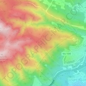 Mappa topografica Na Burguesa, altitudine, rilievo