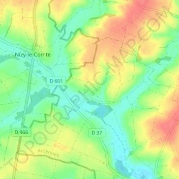 Mappa topografica Bethancourt, altitudine, rilievo