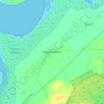 Mappa topografica Newton Arlosh, altitudine, rilievo