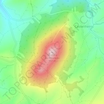 Mappa topografica Senhora da Assunção, altitudine, rilievo
