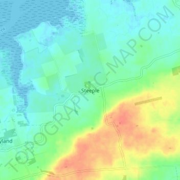 Mappa topografica Steeple, altitudine, rilievo