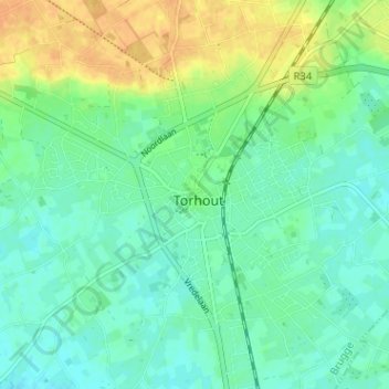 Mappa topografica Sint-Pieter, altitudine, rilievo