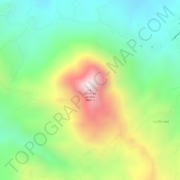 Mappa topografica Cerro La Jacoba, altitudine, rilievo