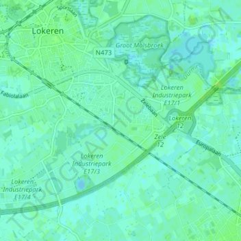 Mappa topografica Bokslaar, altitudine, rilievo