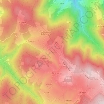Mappa topografica Le Plomb, altitudine, rilievo