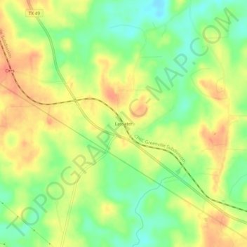 Mappa topografica Lassater, altitudine, rilievo