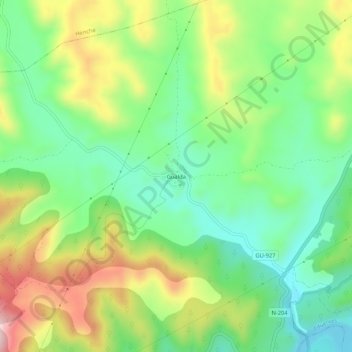 Mappa topografica Gualda, altitudine, rilievo