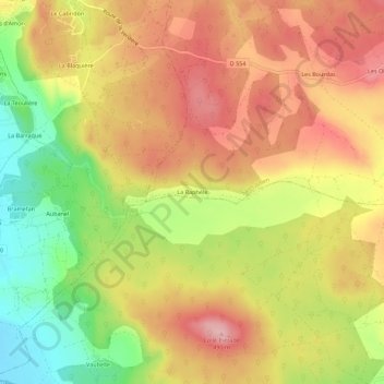 Mappa topografica La Raphèle, altitudine, rilievo