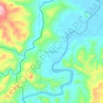 Mappa topografica San Simon, altitudine, rilievo