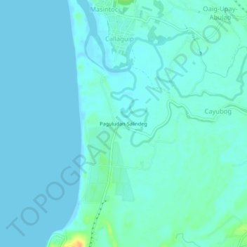 Mappa topografica Paguludan-Salindeg, altitudine, rilievo